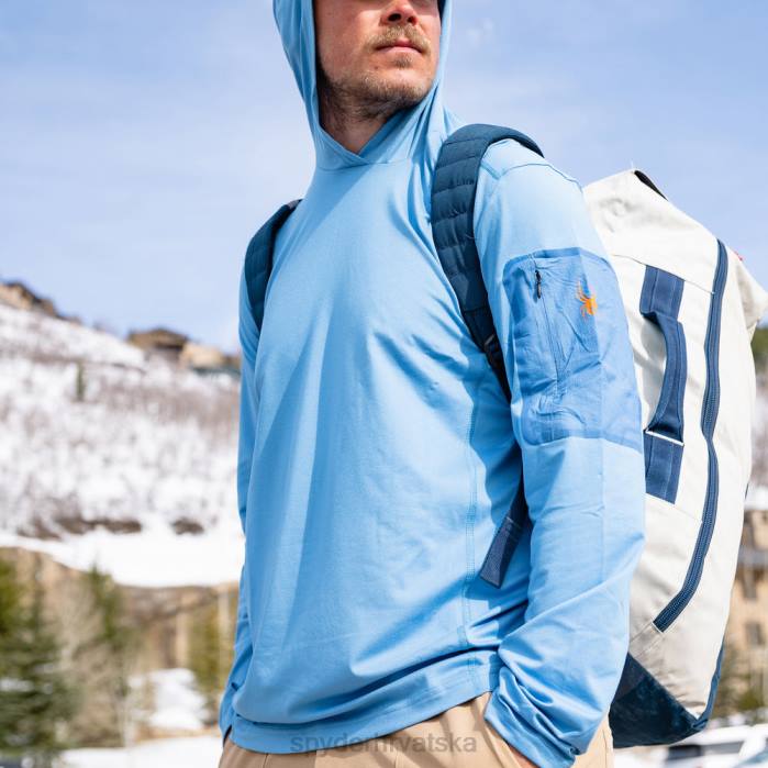 Spyder muškarci arc graphene tech majica s kapuljačom N4X8212 odjeća chambray