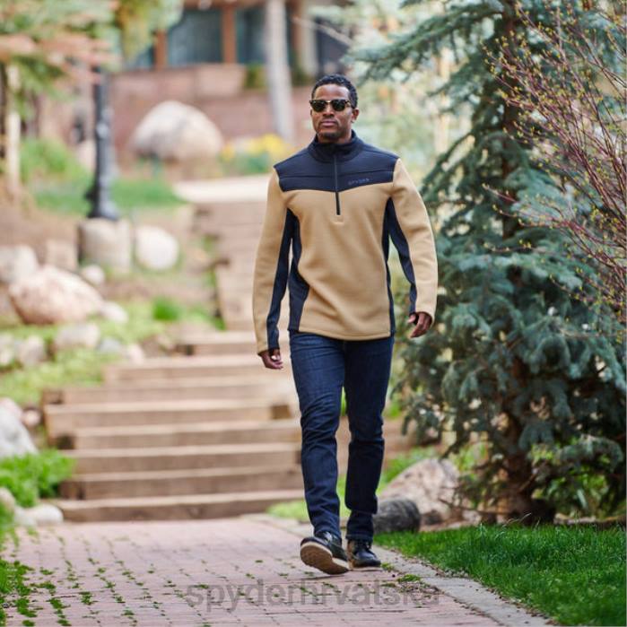 Spyder muškarci bis pola zip N4X8173 odjeća crni tanin